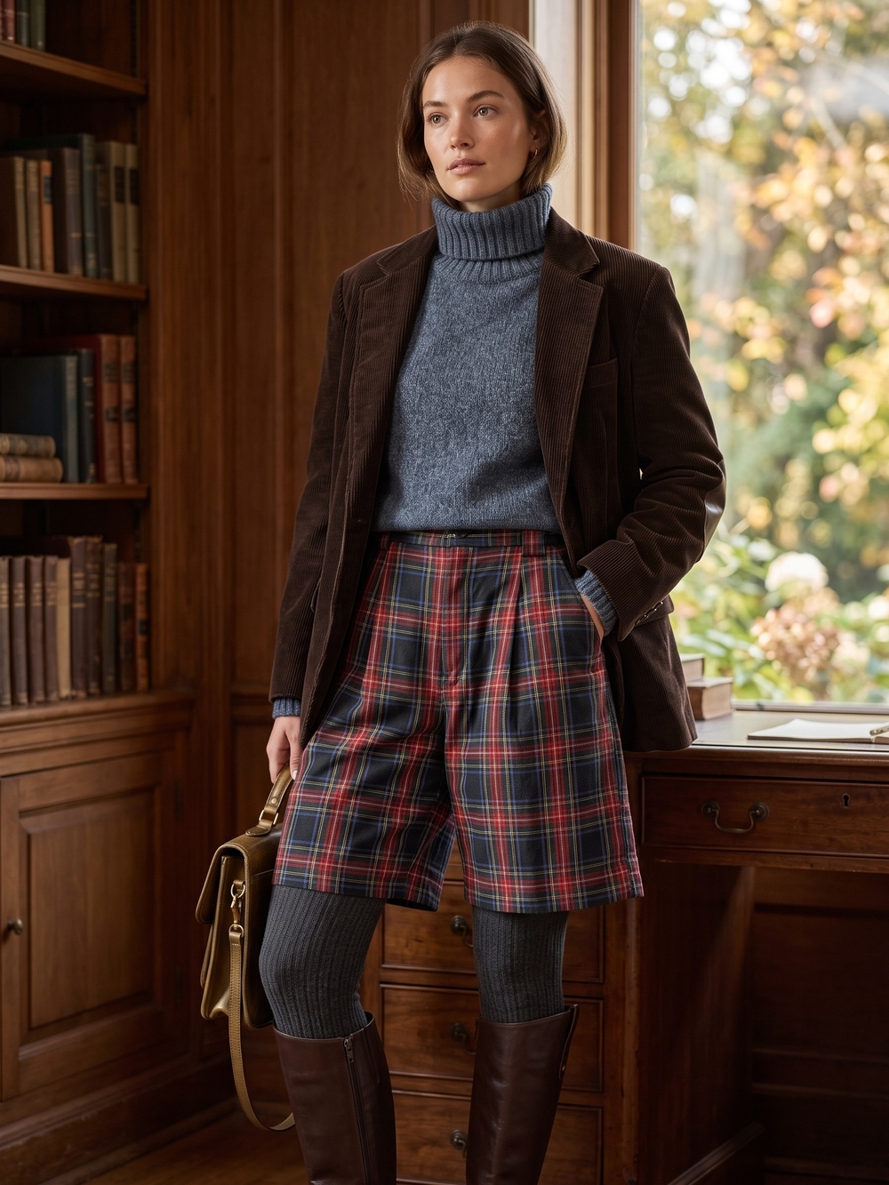 Rare Vintage 90s Gap Royal Stewart Tartan Trouser Shorts Pleated High Rise